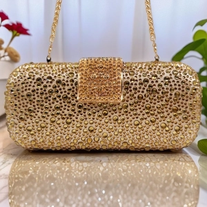 Sac De Soirée Strass Luxe Brillant Diamant Sac À Main Avec Chaîne En Métal Amovible Femmes Banquet Mariage Fête