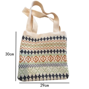 Detailed size map of knit tote bag showing 29cm width and 30cm height dimensions