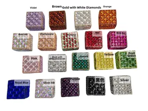 Collection of crystal evening clutch bags with woven geometric patterns in various colors