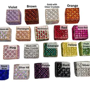 Sparkling crystal evening clutch box in eighteen assorted colors with rhinestone diamonds