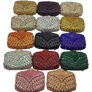 Exquisite metal cutout rhinestone evening bags in 14 vibrant colors with leaf pattern