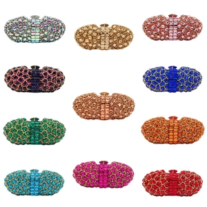 Luxury Rhinestone Evening Clutch Bag Alloy Crystal Hard Shell Purse For Wedding Party Women Elegant Handbag