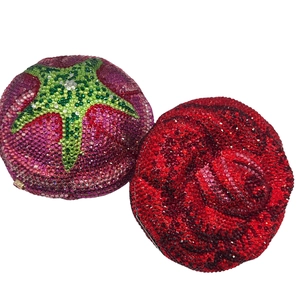 Crystal Rhinestone Evening Bag Flower Fruit Shape Handmade Clutch For Women Party Banquet Wedding Luxury Fashion