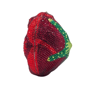 Watermelon shaped evening clutch bag with sparkling red and green crystals