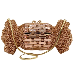 Pochette De Soirée En Forme De Bonbon Strass Alliage Cristal Sac À Main Pour Femmes Banquet Fête Luxe Scintillant
