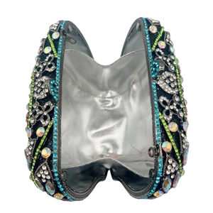 Luxury butterfly evening clutch encrusted with colorful rhinestones and sparkling gemstones