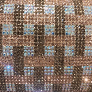 Elegant checkered rhinestone clutch bag with shimmering crystals for evening parties