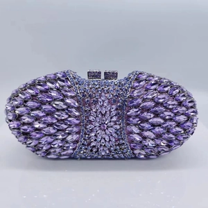 Pochette De Soirée De Luxe Sertie De Strass Métal Ajouré Cristal Sac À Main Pour Femmes Fête Mariage Banquet Élégant