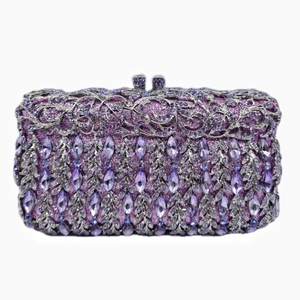 Hollow Out Metal Rhinestone Evening Bag For Women Luxury Crystal Floral Clutch Purse For Wedding Party Banquet