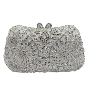 Pochette De Soirée Strass Évidée Métal Motif Floral Sac À Main Mariage Formel Fête Pour Femmes Luxe