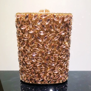 Luxuriöse Strass Abendtasche Clutch Hohle Metall Marquise Kristall Bankett Party Handtasche Für Damen