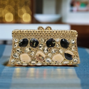 Borsa Da Sera Da Donna Lega Cavo Pietra Di Vetro Strass Matrimonio Festa Pochette Catena Rimovibile Lusso