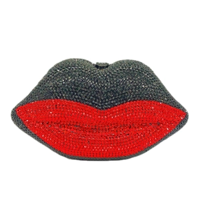 Pochette De Soirée En Forme De Lèvres Strass Scintillant Banquet Fête Sac À Main Fantaisie Pour Femmes