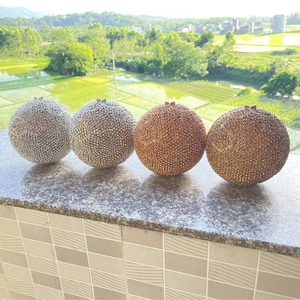 Sparkling spherical rhinestone clutch bags in silver, rose gold, and bronze colors