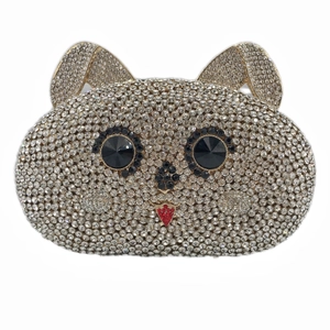 Rabbit Shape Evening Clutch Bag Full Rhinestone Hollow Metal Luxury Sparkling Animal Handbag For Women Party Wedding