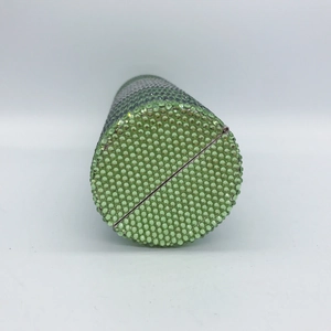 Luxurious green rhinestone cylinder evening clutch bag with sparkling diamond-encrusted finish