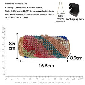 Details zur glitzernden Getränkedosen-Clutch mit 48cm Kupferkette und Geschenkbox