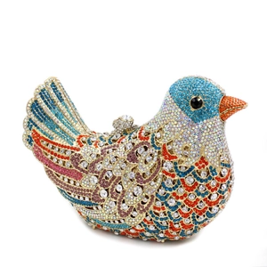 Luxury Bird Shape Rhinestone Evening Bag Animal Peace Dove Gemstone Clutch Formal Wedding Party Purse For Women