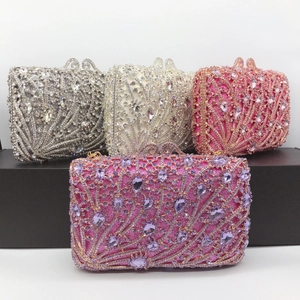 Pochette De Soirée De Luxe En Strass Sac À Main Étincelant En Cristal Métal Pour Femmes Mariage Fête Style-Gala