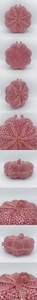 Elegant pink petal-shaped evening clutch bag with sparkling rhinestones and metal frame