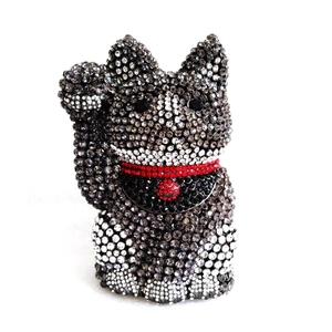 Luxury Lucky Cat Rhinestone Evening Bag Handcrafted Metal Hollow Out Animal Shaped Crystal Clutch For Women Party Banquet Wedding