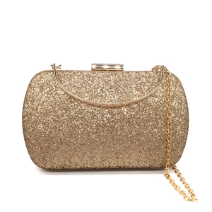 Glitter Sequin Evening Clutch Bag Elegant Hard Shell Handbag With Detachable Chain Strap For Wedding Party Formal