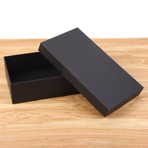 Matte black rectangular gift box with lid for luxury clutch or dinner bag