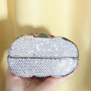 Exquisite handmade crystal camel evening clutch bag with sparkling diamond animal design