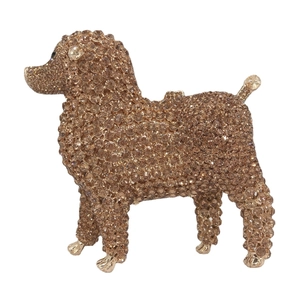 Poodle Hund Form Abendtasche Metall Strass Kristall Tierform Hochzeit Party Bankett Handtasche Damen