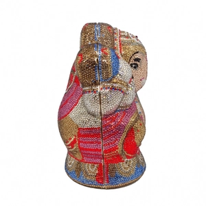 Sac de soirée éléphant exquis fait main en cristal avec strass colorés pour banquets