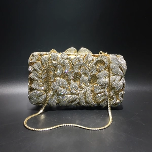 Luxus Abendtasche Clutch Strass Hohlmetall Handgefertigt Quadratische Box Party Bankett Hochzeit Handtasche Für Damen