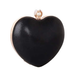Borsa Da Sera A Forma Di Cuore Clutch Pelle PU Glitter Perla Artificial Strass Guscio Rigido Per Matrimonio