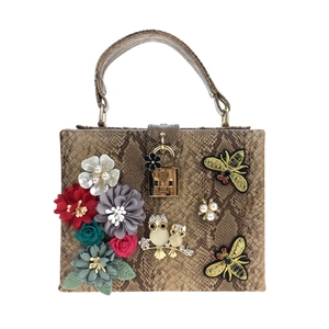 Sac À Main Motif Serpent Pour Femmes Broderie Abeille Fleurs 3D Hibou Strass Cuir PU Sac À Bandoulière