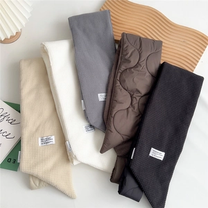 Thick waffle knit and quilted winter neck warmer scarves in five versatile colors