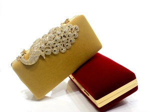 Pfau Abendtasche Samt Strass Luxus Party Handtasche Für Damen Hochzeit Bankett Clutch Mit Kette
