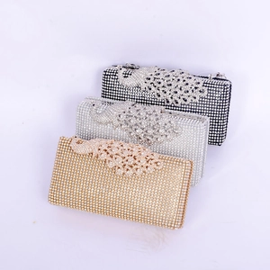Elegant Peacock Rhinestone Evening Clutch Bag Formal Banquet Wedding Party Luxury Sparkling Chain Handbag For Women