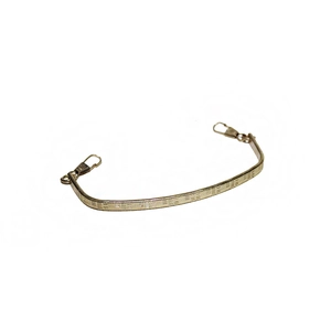 Flat gold replacement metal strap with textured grooves and lobster clasps for clutch bags
