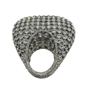 Silver hollow out crystal rhinestone clutch bag for luxury evening parties and events