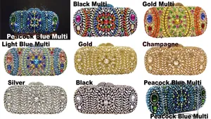 Luxurious rhinestone clutch bag in various colors for elegant evening banquet parties
