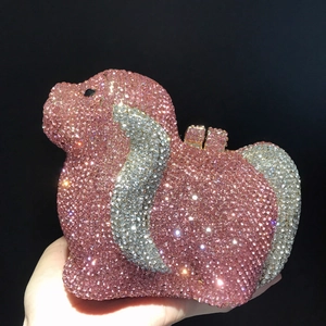 Sac De Soirée En Forme De Chien Strass Cristal Étincelant Design Animal Pochette Pour Fête Mariage Banquet Femmes Luxe