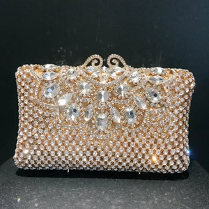 Pochette De Soirée En Métal Creux Incrustée De Strass Sac À Main De Luxe Pour Banquet Mariage Fête Femmes Avec Chaîne