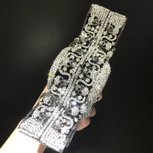 Elegant silver bat skull evening clutch bag with sparkling rhinestones for formal parties