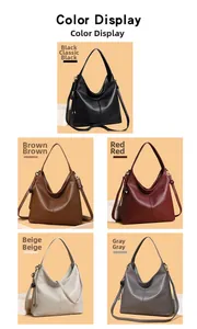 Multiple colors of large capacity tote bag featuring lychee texture and heart charm