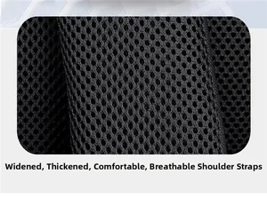 Detail of widened thickened breathable mesh shoulder straps for enhanced carrying comfort