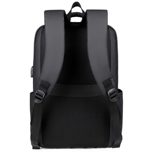 Waterproof business backpack for men with breathable mesh back and USB charging port