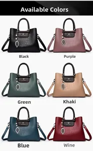 Aperçu de sacs à main en cuir gaufré en six couleurs avec breloques décoratives