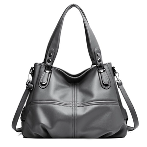 Borsa Tote Grande Donna Pelle PU Trama Grana Litchi Cuciture A Incrocio Borsa A Mano Spalla Retro Minimalista Con Tracolla