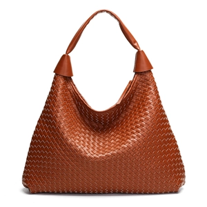 Borsa Tote Intrecciata Pelle PU Grande Capacità Borsa A Spalla Hobo Moda Tinta Unita Casual Viaggio Borsa A Mano Donna