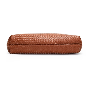 Borsa tote in pelle PU intrecciata marrone caramello con trama Intrecciato e base piatta