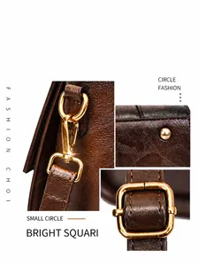Macro view of dark brown pebbled leather texture with durable metal hardware details
